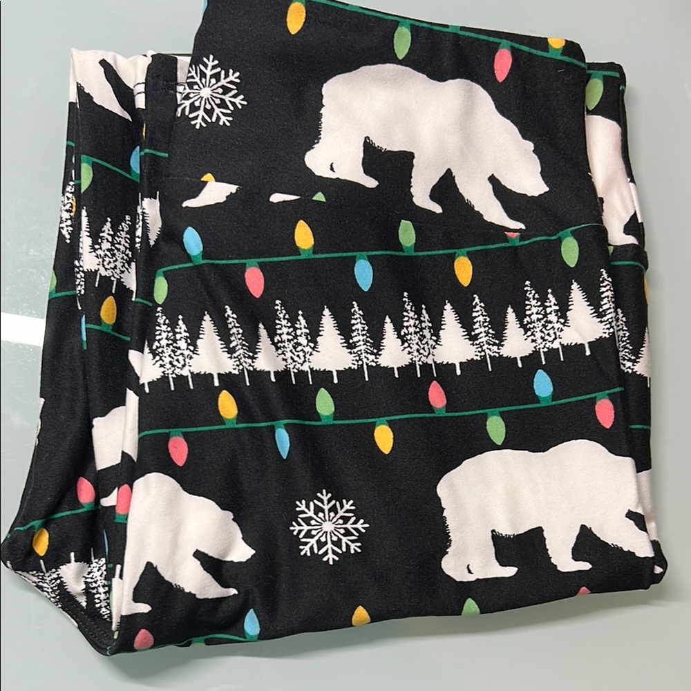 Festive Polar Bear Print Leggings